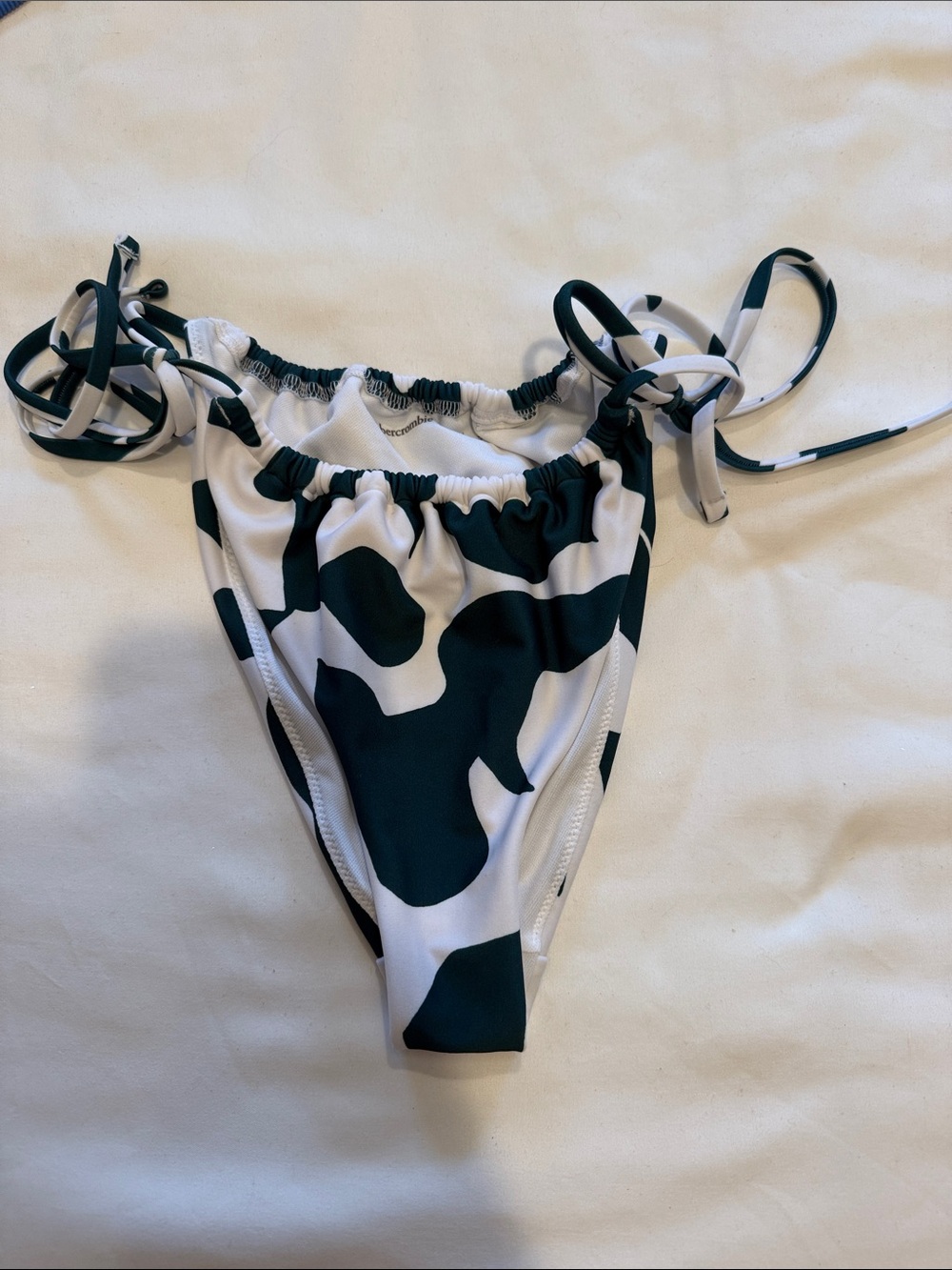 Abercrombie tie size green and white bikini bottom - medium